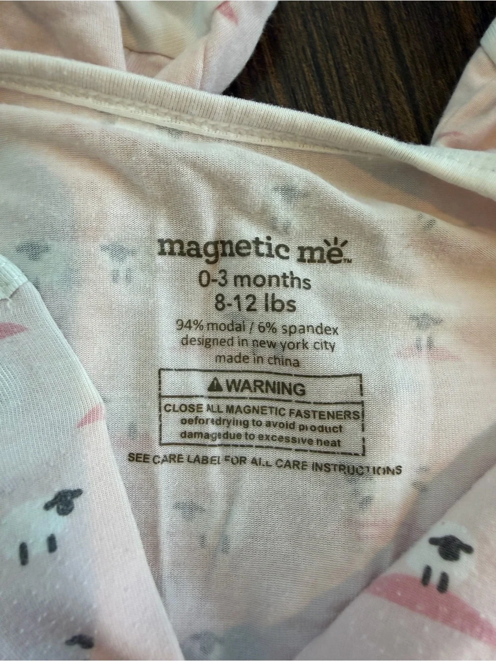 Magnetic Me Pink Baa Baa Baby Modal Magnetic Parent Favorite Footie Size 0-3 Mo